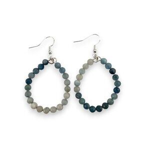 Natural Faceted Aquamarine Ombre Earrings Argentenium Silver 935 Stamped NWT